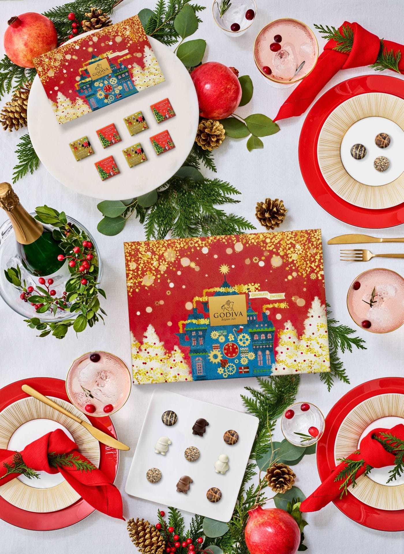 assorted chocolate holiday gift boxes