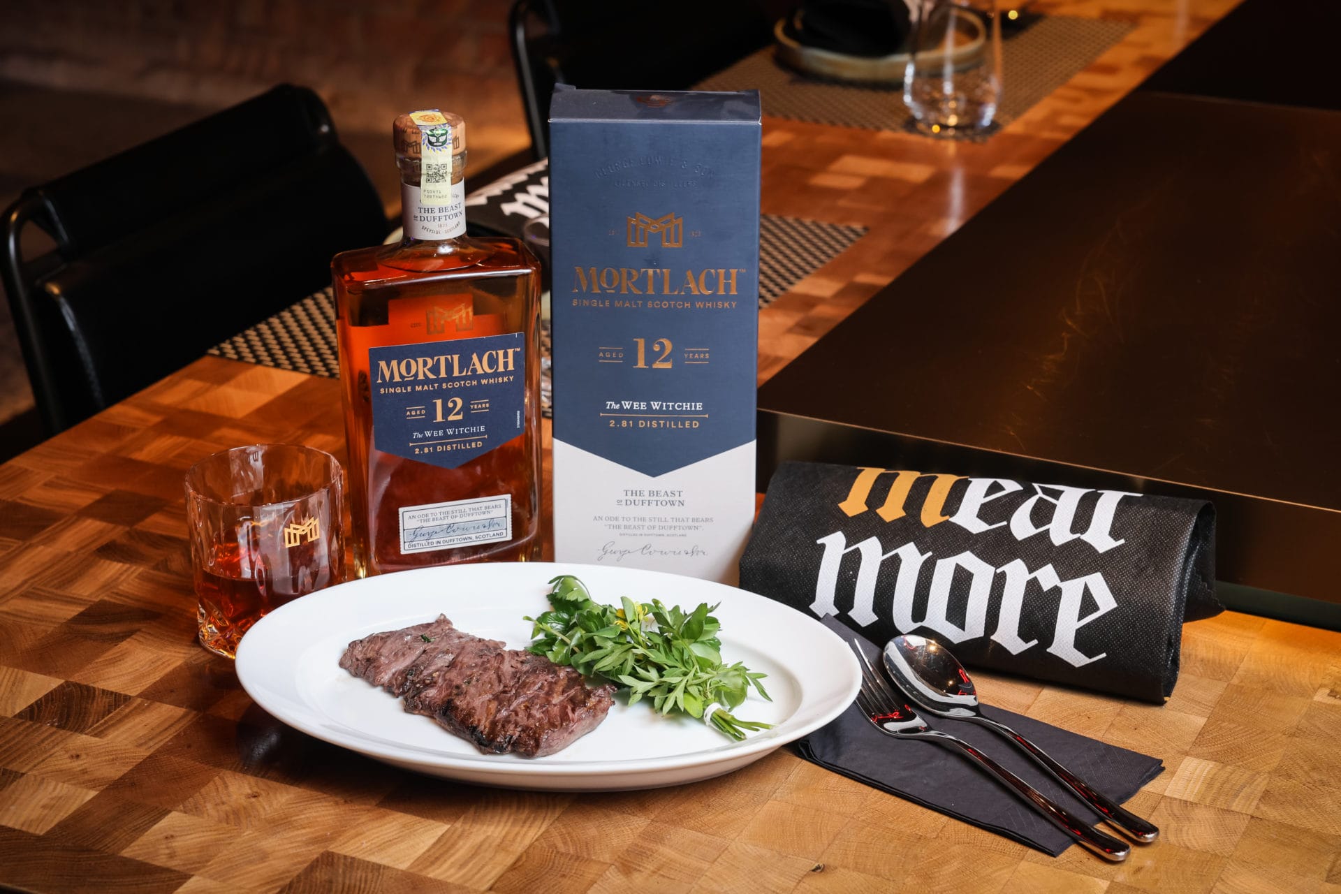 australian wagyu striploin paired with mortlach 12 yo