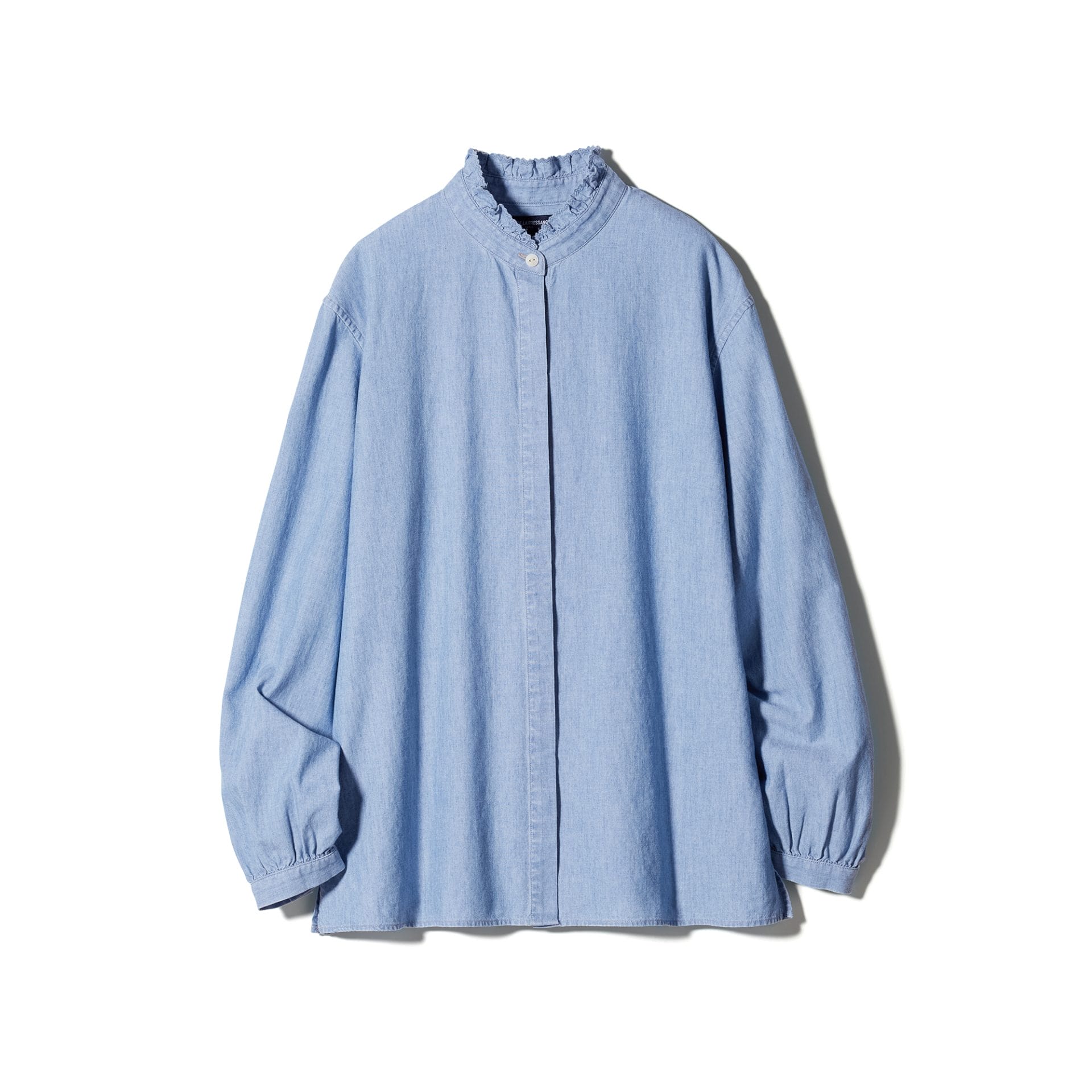 dungaree frilled long sleeve blouse 63 blue